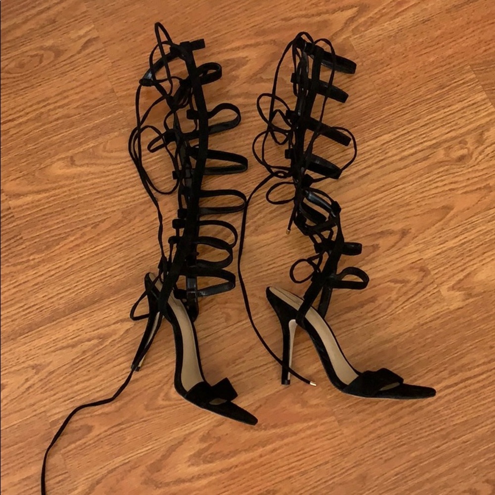 Aldo black heels gladiator